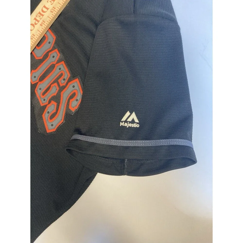 Majestic Cool Base IronPigs Button-Front Baseball Jersey Black/Gray/Orange L